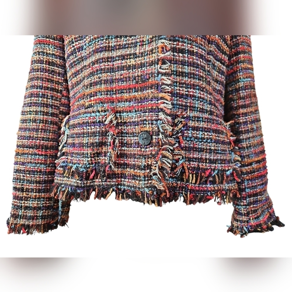 Hearts Of Palm Womens Size 16 Multicolor Shag Blazer Jacket - Picture 5 of 5